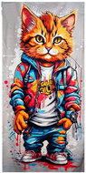 4sleep Quick-drying beach towel 70 × 147 cm - Cat - Bath Towel
