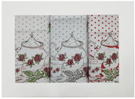 4sleep Set of kitchen cotton tea towels, 3 pcs, Tea service rose - Kitchen Towel