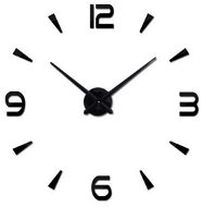 KIK Designové 3D nalepovací hodiny 120 cm černé - Nástěnné hodiny