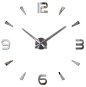 KIK Dizajnové 3D nalepovacie hodiny 120 cm strieborné - Nástenné hodiny