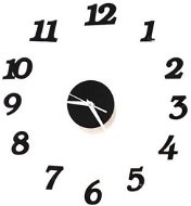 KIK Designové 3D nalepovací hodiny 130 cm černé - Nástěnné hodiny