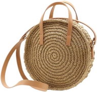 eCa Round wicker handbag brown - Handbag