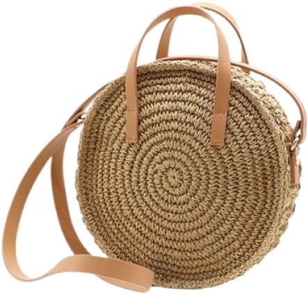 eCa Round wicker handbag brown - Handbag - Main image