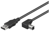 PremiumCord USB 2.0 2m propojovací černý zahnutý - Datový kabel
