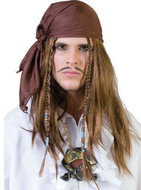 FUNNY FASHION Pirate wig with scarf and beads - Wig