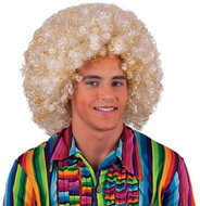 FUNNY FASHION Paruka afro bílá zlatá - Paruka