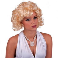 FUNNY FASHION Wig blond curly retro - Wig