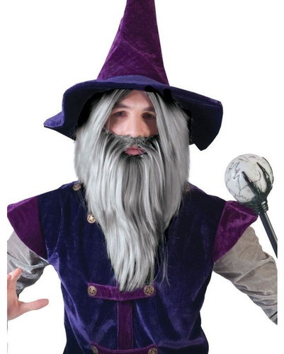 FUNNY FASHION Wig and beard wizard - Wig - Main image