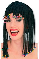 FUNNY FASHION Black braided wig with beads - Wig