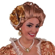 FUNNY FASHION Queen wig with flowers and pearls - Wig