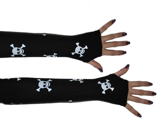Funny Fashion Gloves Skulls - Costume Accessory - Main image