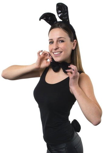 Funny Fashion Bunny set - black - Costume Accessory - Main image