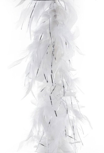 Funny Fashion Boa white with silver threads 2 m - Costume Accessory - Main image