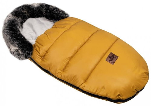 Baby Nellys - FLUFFY with fur, mustard - Stroller Footmuff - Main image