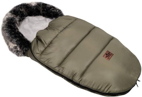 Baby Nellys - FLUFFY with fur, olive - Stroller Footmuff - Main image