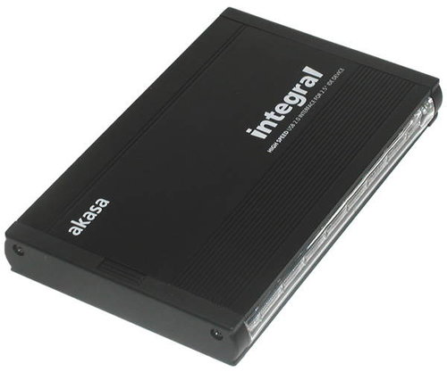 Externí box Akasa Integral - AK-EN-01BK pro 2.5" HDD, černý (black), USB2.0, napájení přes USB port, - Box - Main image