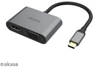 AKASA USB Type-C 2-in-1 Adapter - HDMI és VGA / AK-CBCA23-18BK - Átalakító