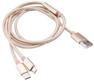 AKASA A típusú USB-ről C- és micro B típusúra - töltő és szinkronizáló kábel / AK-CBUB42-12GL - Adatkábel