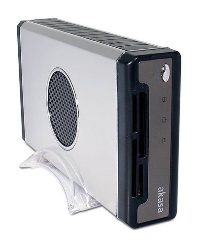 Externí box AKASA Integral Fusion - AK-ENFUS01-SL pro 3.5" IDE HDD, stříbrný (silver), USB2.0, BackU - Box - Main image