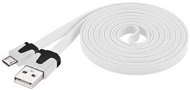 PremiumCord Micro USB 2.0 cable connecting AB 2m flat white - Data Cable