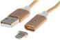 PremiumCord USB 2.0 mágneses csatlakozókábel A-B micro, 1m, arany - Adatkábel