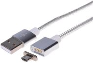 PremiumCord, USB 2.0, mágneses micro AB, 1 m ezüst - Adatkábel
