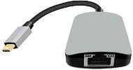 PremiumCord USB-C to HDMI + RJ45 + PD, alumínium tok - Átalakító
