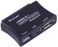 QCP konvertor - USB 2.0 + eSATA na SATA adaptér s kabelem, napájecí adaptér - Adapter