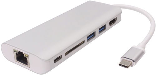 PremiumCord USB 3.1 na HDMI + RJ45 + 2× USB3.0 + SD card + PD charge - Dokovacia stanica - Hlavný obrázok