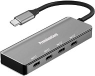 PremiumCord 5G SuperSpeed Hub USB-C to 4× USB 3.2 C, alumínium - USB Hub