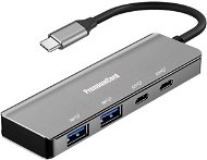 PremiumCord 5G SuperSpeed Hub USB-C na 2× USB 3.2 C + 2× USB 3.2 A, Aluminum - USB hub