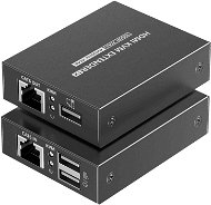 PremiumCord HDMI KVM extender 4K a FULL HD 1080p na 70m s přenosem USB - Booster