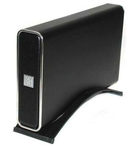 Externí box IcyBox - IB-360U-B-BL, pro 3.5" zařízení, černá (black), USB2.0, hliníkový, napájecí zdr - Hard Drive Enclosure - Main image