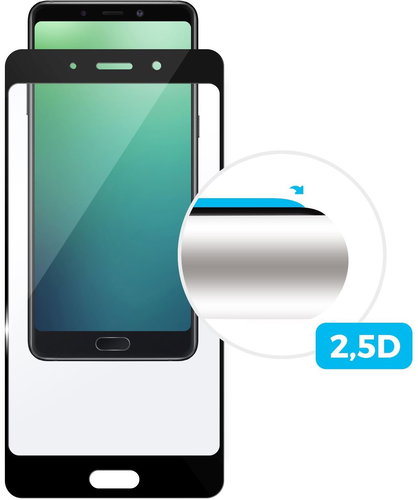 Fixed Full-Cover for Nokia 3.1 Plus Black - Glass Screen Protector - Main image