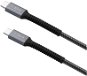 FIXED Armor USB-C/USB-C podpora PD 2 m USB 2.0 240 W opletený sivý - Dátový kábel