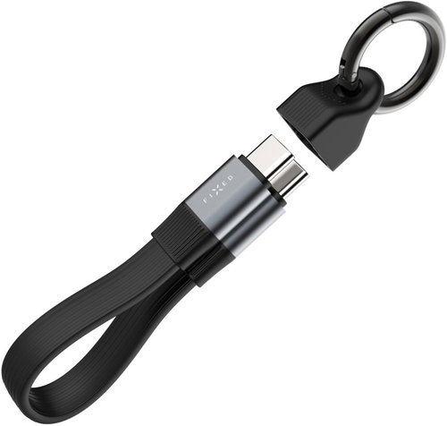 FIXED Clip Cable USB-C/USB-C s karabinou 3.2 Gen 2 10Gb/s 4K60Hz PD 240W černý - Data Cable - Main image