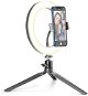 Selfie Stick Cellularline Selfie Ring with LED Light for Selfie Photos and Videos Black - Selfie tyč
