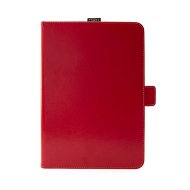FIXED Novel állvánnyal és zsebbel - piros színű bőr Stylus PU modellekhez - Tablet tok