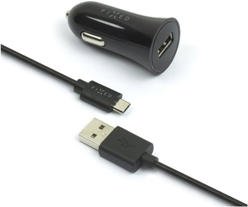 FIXED Rapid Charge Car MicroUSB black - Car Charger - Main image
