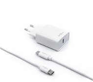 FIXED Travel USB-C kimenettel és USB-C/USB-C kábellel, PD 1 m támogatottság 18 W fehér - Töltő adapter