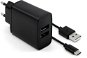 FIXED Smart Rapid Charge 15W s 2xUSB výstupem a USB/USB-C kabelem 1m černá - Nabíječka do sítě