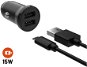 Car Charger FIXED s 2xUSB výstupem a USB/micro USB kabelem 1 metr 15W Smart Rapid Charge černá - Nabíječka do auta
