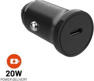 Car Charger FIXED s USB-C výstupem a podporou PD 20W černá - Nabíječka do auta