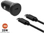 FIXED Car USB-C kimenet + USB-C/USB-C kábel, PD, 1 m, 20 W, fekete - Autós töltő