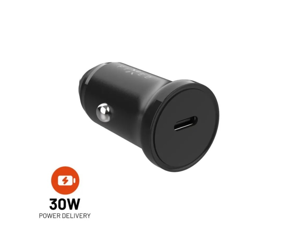 FIXED Car USB-C PD 30 W, fekete