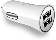 FIXED with 2xUSB output 24W (2x2 4A) white - Car Charger