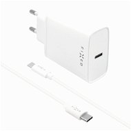 FIXED Travel with USB-C Output and USB-C/USB-C Cable 1m Support PD 20W White - AC Adapter