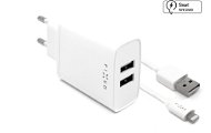 FIXED Smart Rapid Charge 15W with 2xUSB Output and USB/Lightning Cable 1m MFI Certification White - AC Adapter