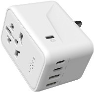FIXED Voyager Travel GaN Adapter EU UK USA/AUS with 3xUSB-C and 2xUSB output PD 65W white - AC Adapter