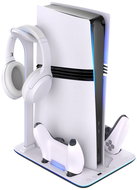 FIXED Multifunctional Stand for PS5 (Pro/Slim) with fans and charging for 2xDualSense B&W - Game Console Stand